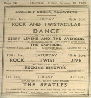 Advert in the Tamworth Herald, January 18th 1963