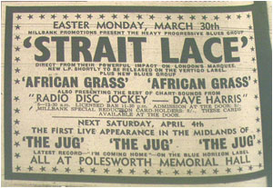 30/03/70 - Strait Lace (Vertigo artistes), Plus African Grass, DJ Dave Harris