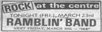 23/03/79 - Ramblin' Band, Tamworth Arts Centre 