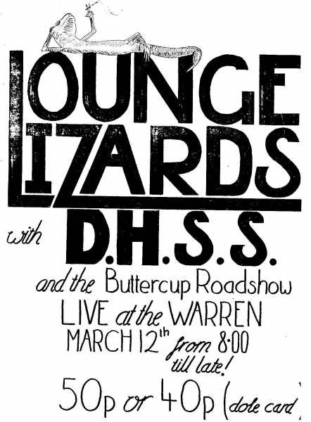The DHSS will be supporting the Lounge Lizards at the Warren next Thursday March 12.