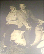 Caption: Tim Goode and Mark Mortimer…hitting the road by scooter.