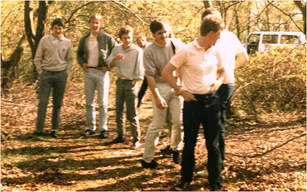 The Dream Factory in some woods near Salisbury in May 1986.