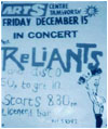 The Reliants last gig : Tamworth Arts Centre : December 15th 1978