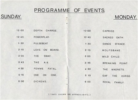 Tamworth Rock Festival : 1985 : Programme 